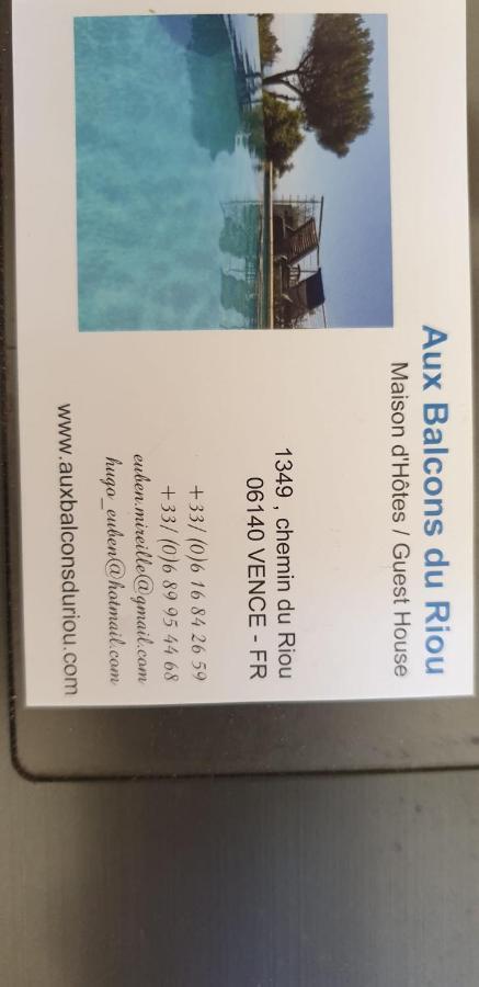 "Aux Balcons Du Riou" Avec Vue Mer 180 Degres Vence Exteriör bild