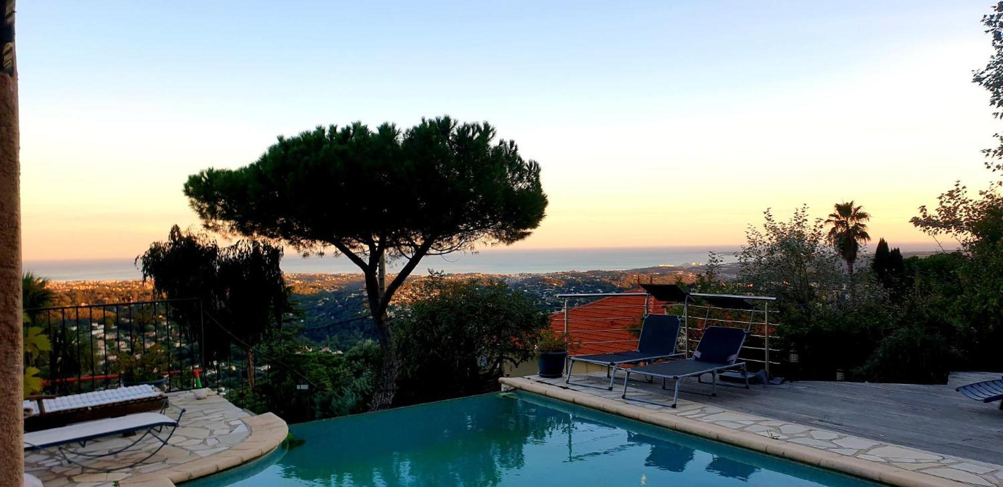 "Aux Balcons Du Riou" Avec Vue Mer 180 Degres Vence Exteriör bild