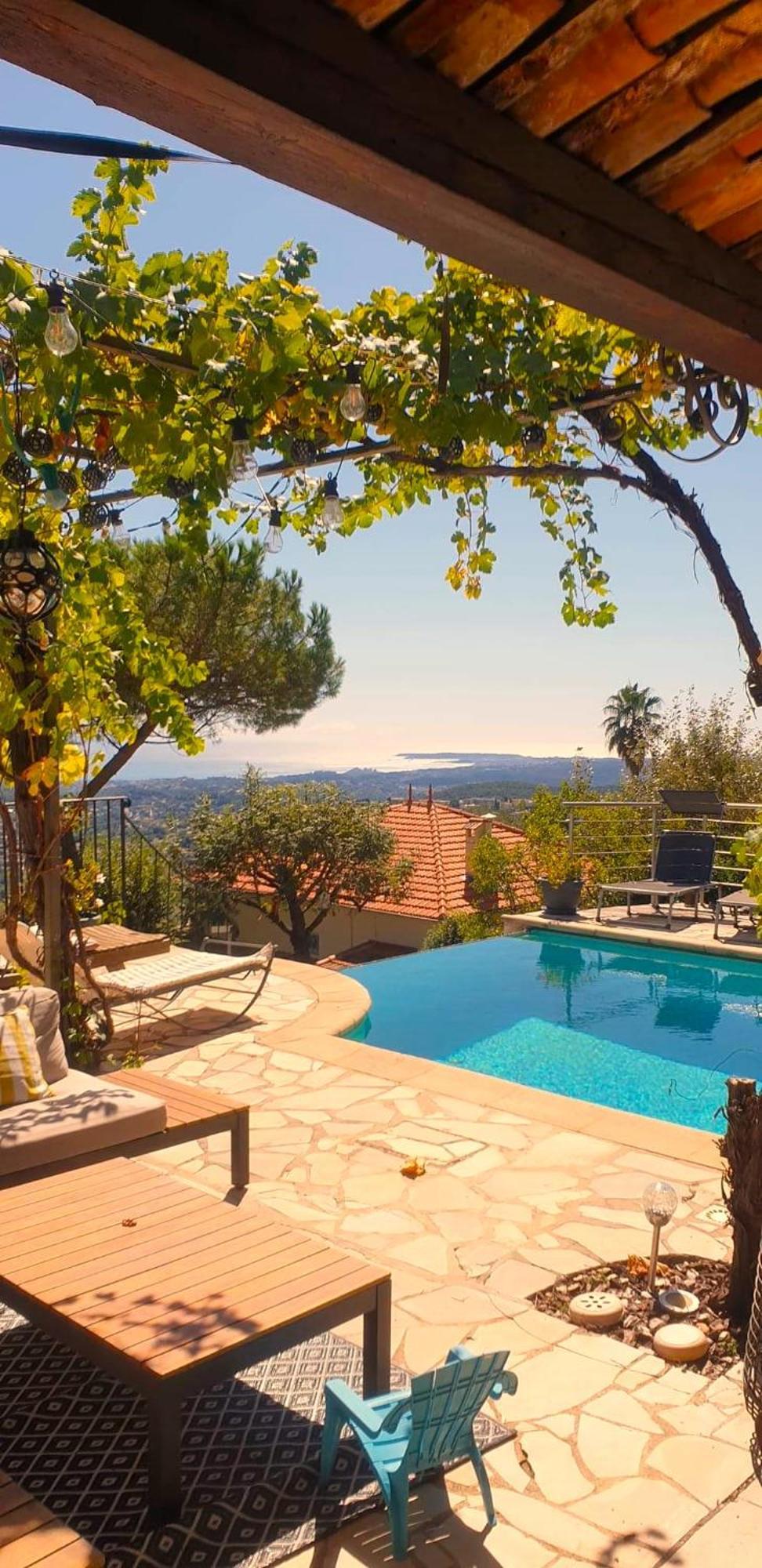 "Aux Balcons Du Riou" Avec Vue Mer 180 Degres Vence Exteriör bild